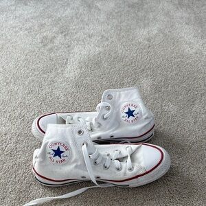 Converse White and Red High-Top Sneakers